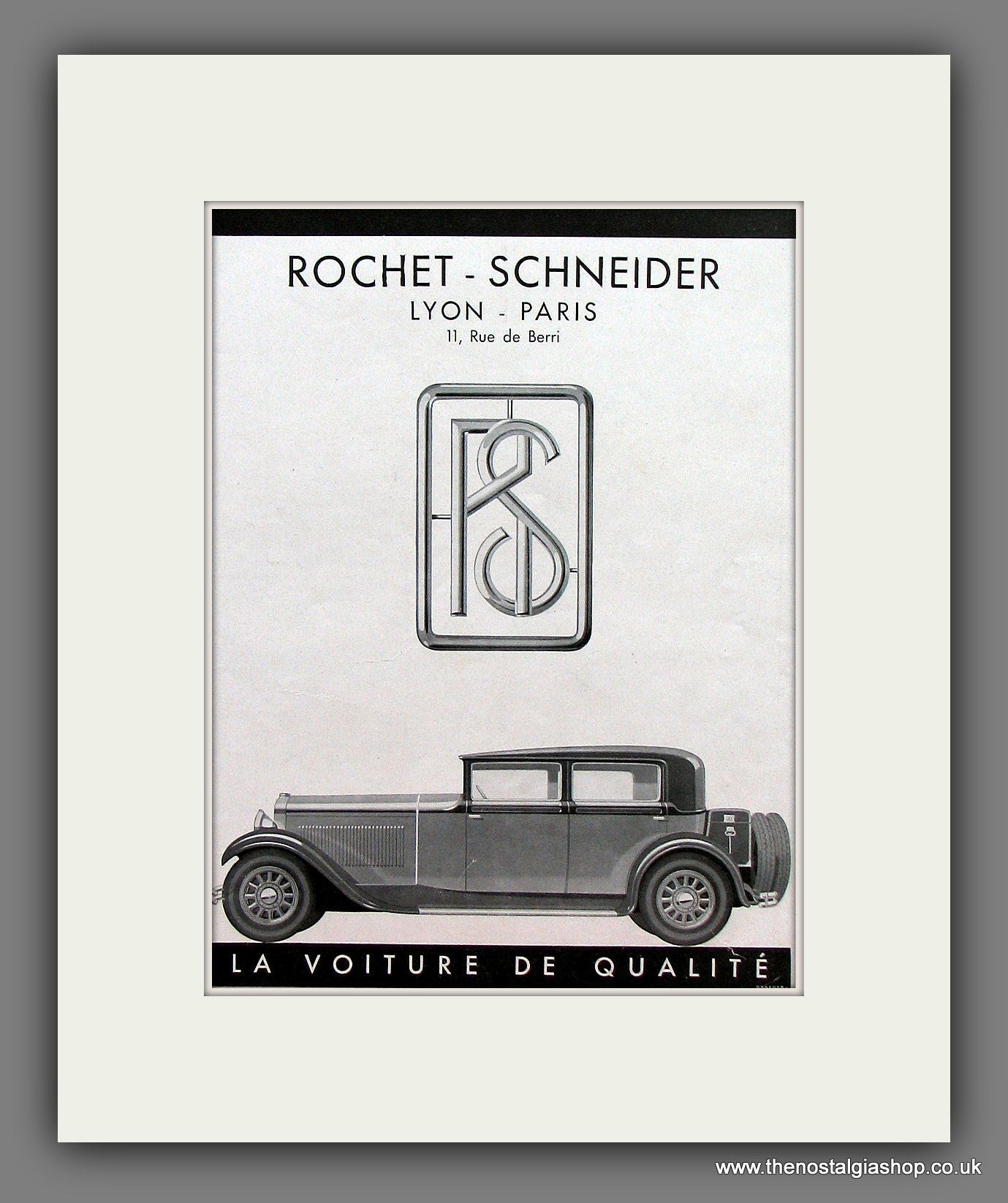Rochet-Schneider. Original French Advert 1930 (ref AD103M)
