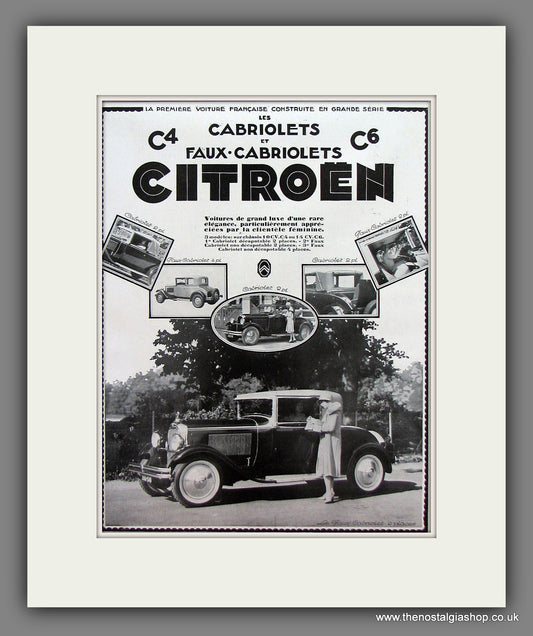 Citroen C4, C6. Original French Advert 1929 (ref AD105M)