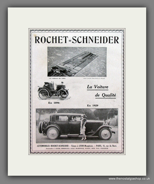 Rochet-Schneider. Original Advert 1929 (ref AD108M)