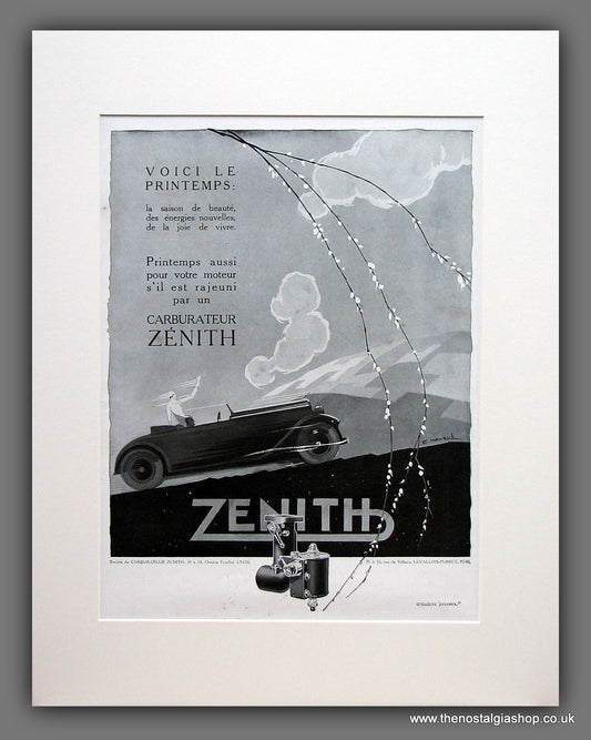 Zenith Carburateurs. Original French Advert 1929 (ref AD111M)
