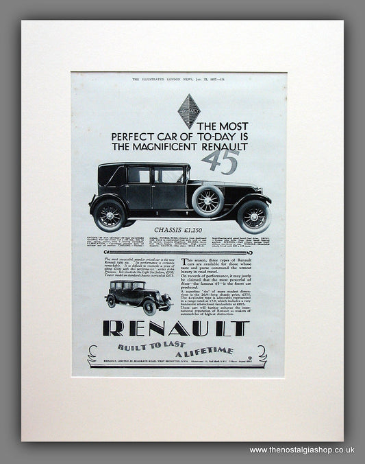 Renault 45. Original  Advert 1927 (ref AD110M)