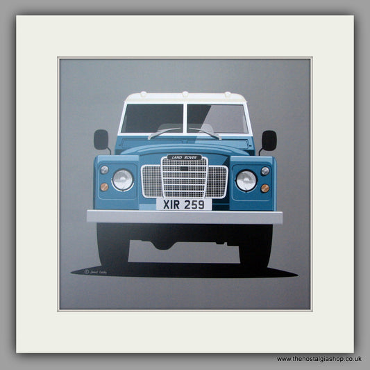 Land Rover. Mounted print.