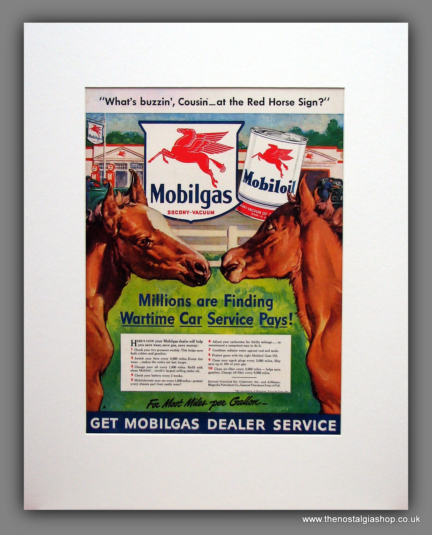 Mobilgas & Mobiloil Original Advert 1942 (ref AD129M)