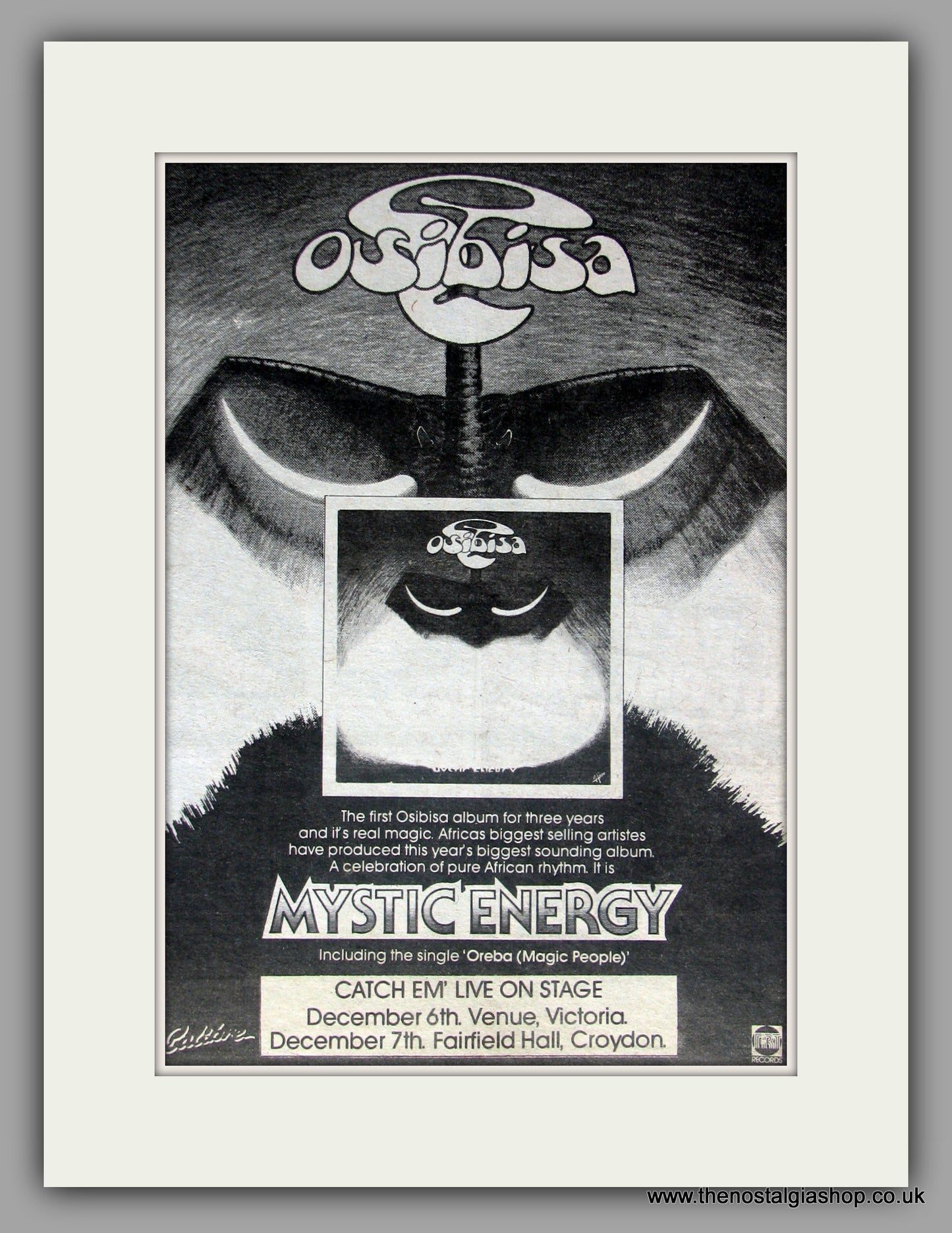 Osibisa. Mystic Energy. Vintage Advert 1980 (ref AD51086)
