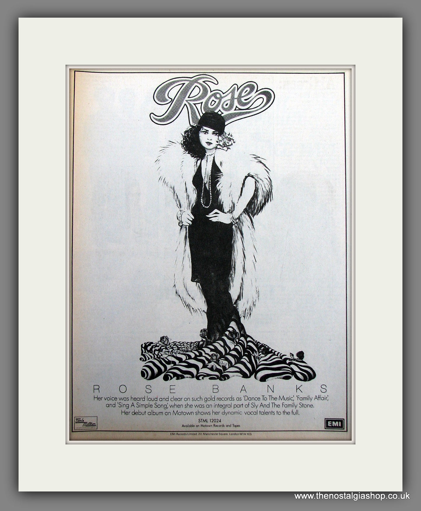 Rose Banks. Debut Album Rose. 1976 Original Advert (ref AD55989)