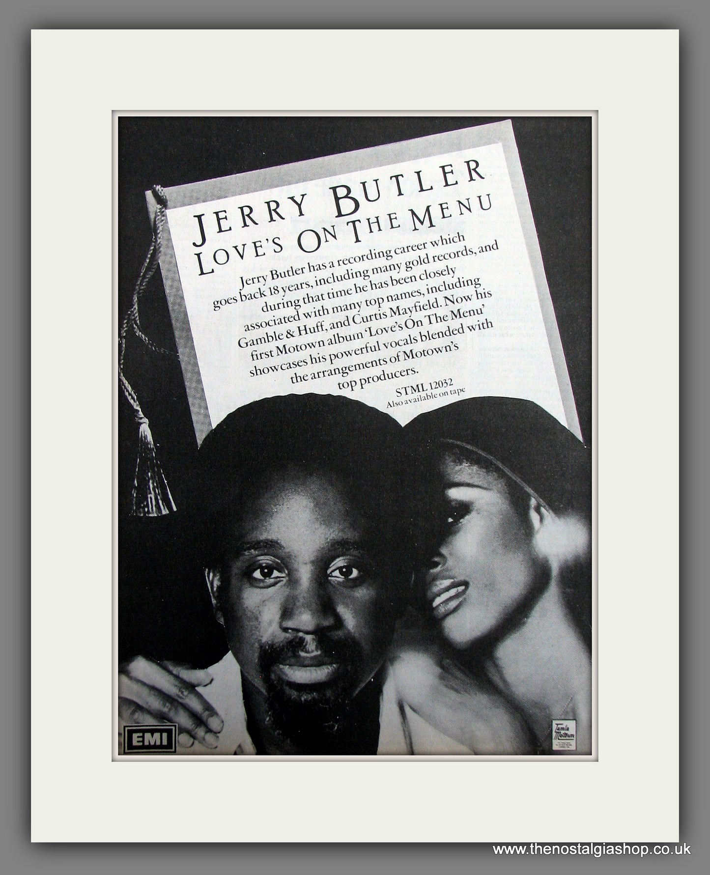 Jerry Butler. Love's On The Menu. 1976 Original Advert (ref AD55991)
