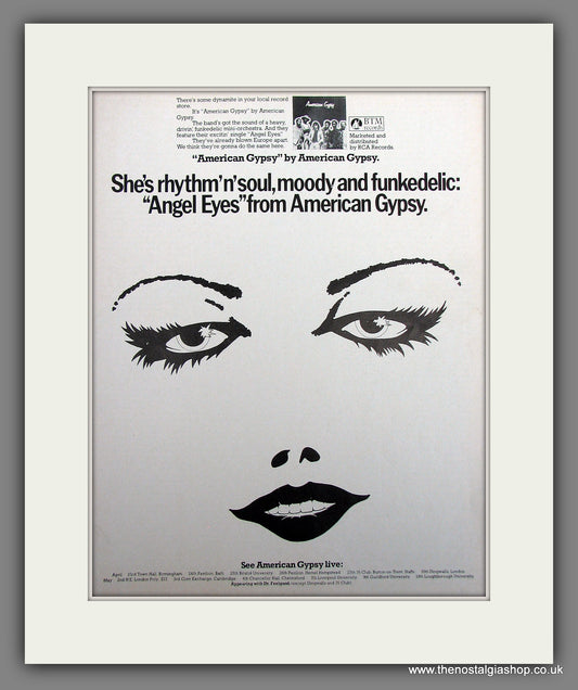 American Gypsy. Angel Eyes. 1975 Original Advert (ref AD55996)