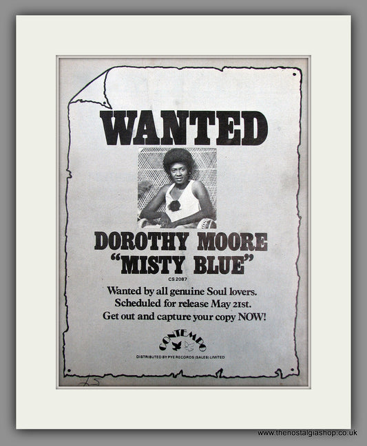 Dorothy Moore. Misty Blue. 1976 Original Advert (ref AD55998)