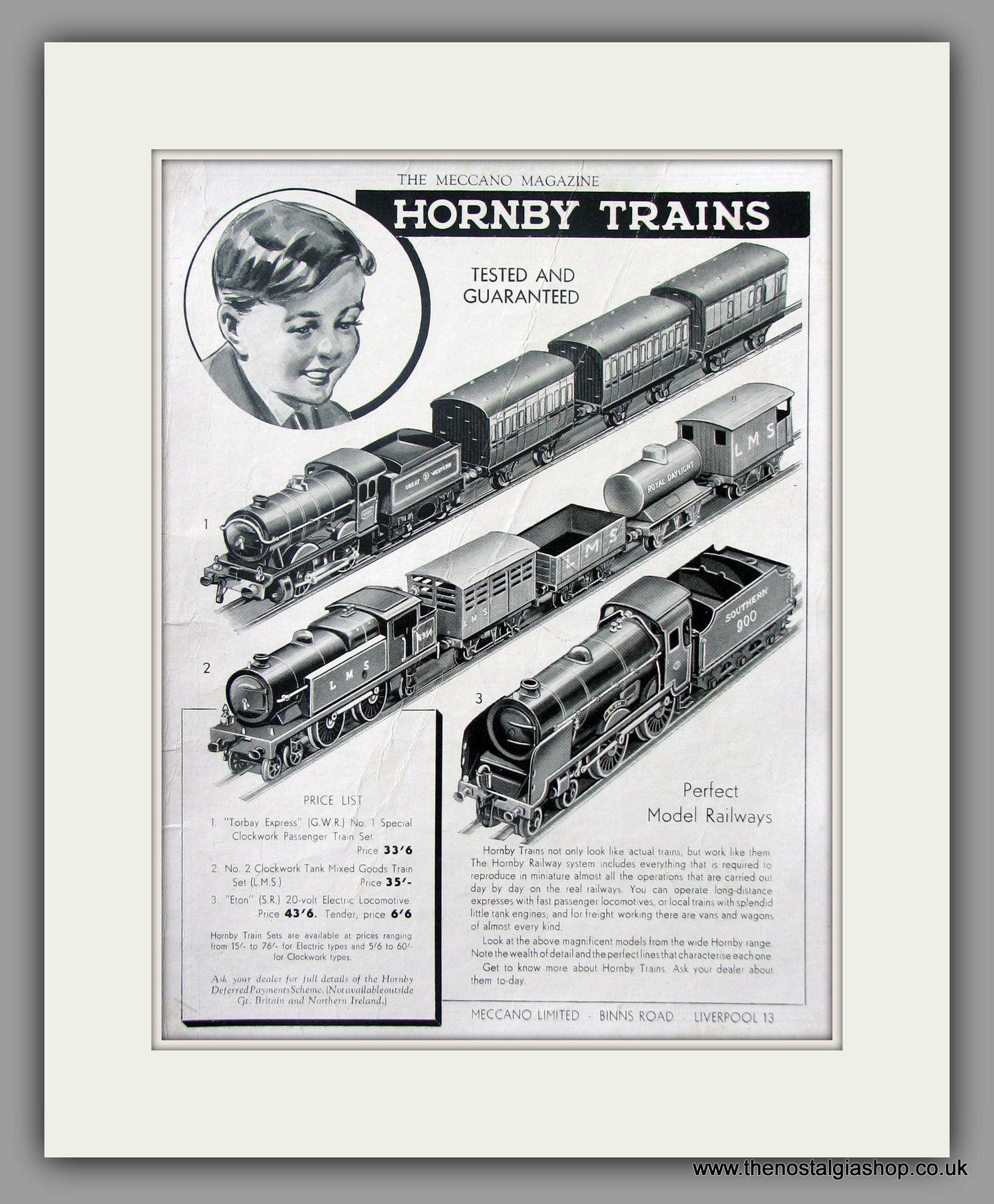 Hornby Trains. Original Advert 1938 (ref AD51046)