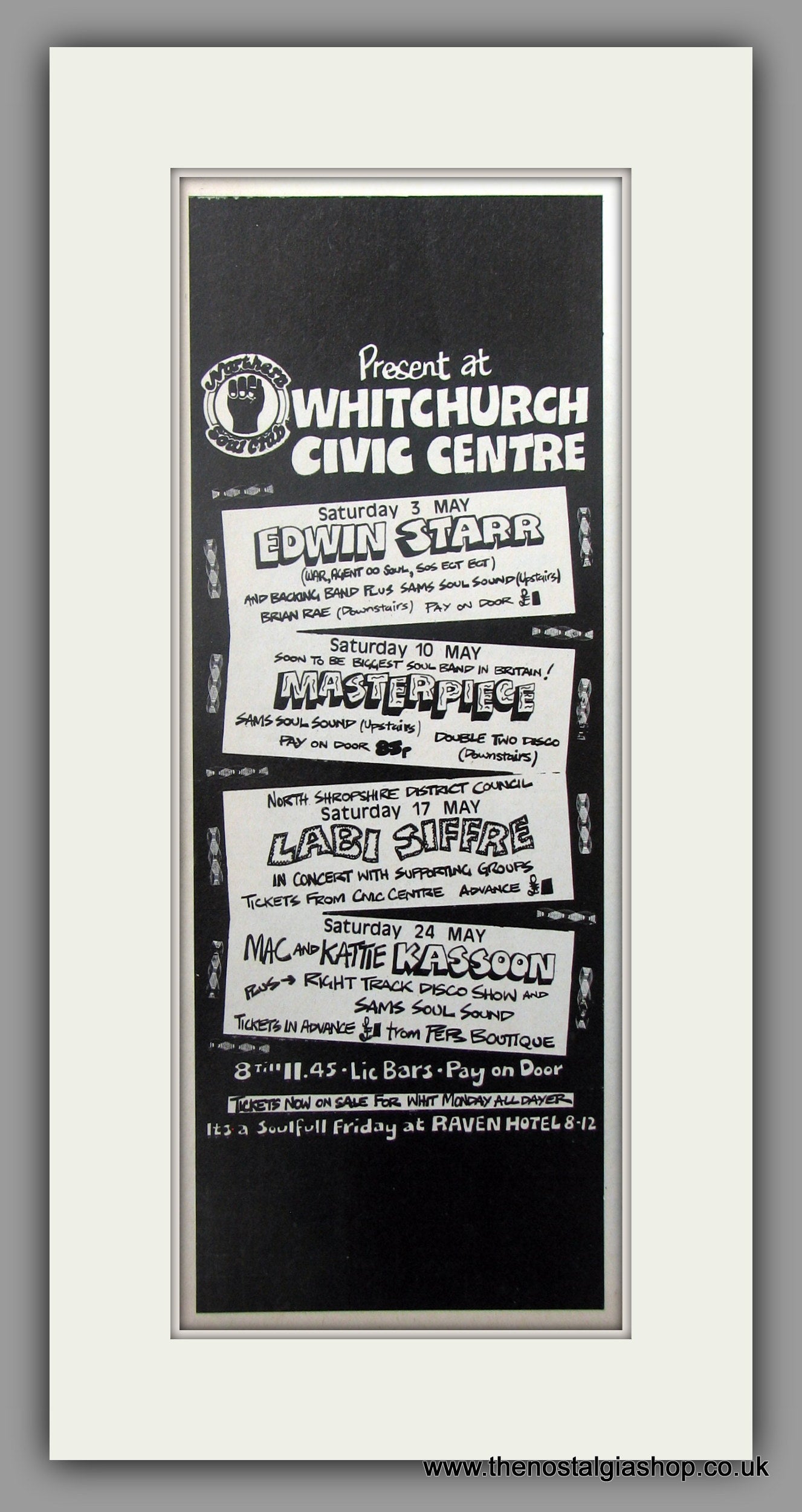 Northern Soul Events at Whitchurch Civic Centre. 1975 Original Advert (ref AD51076)