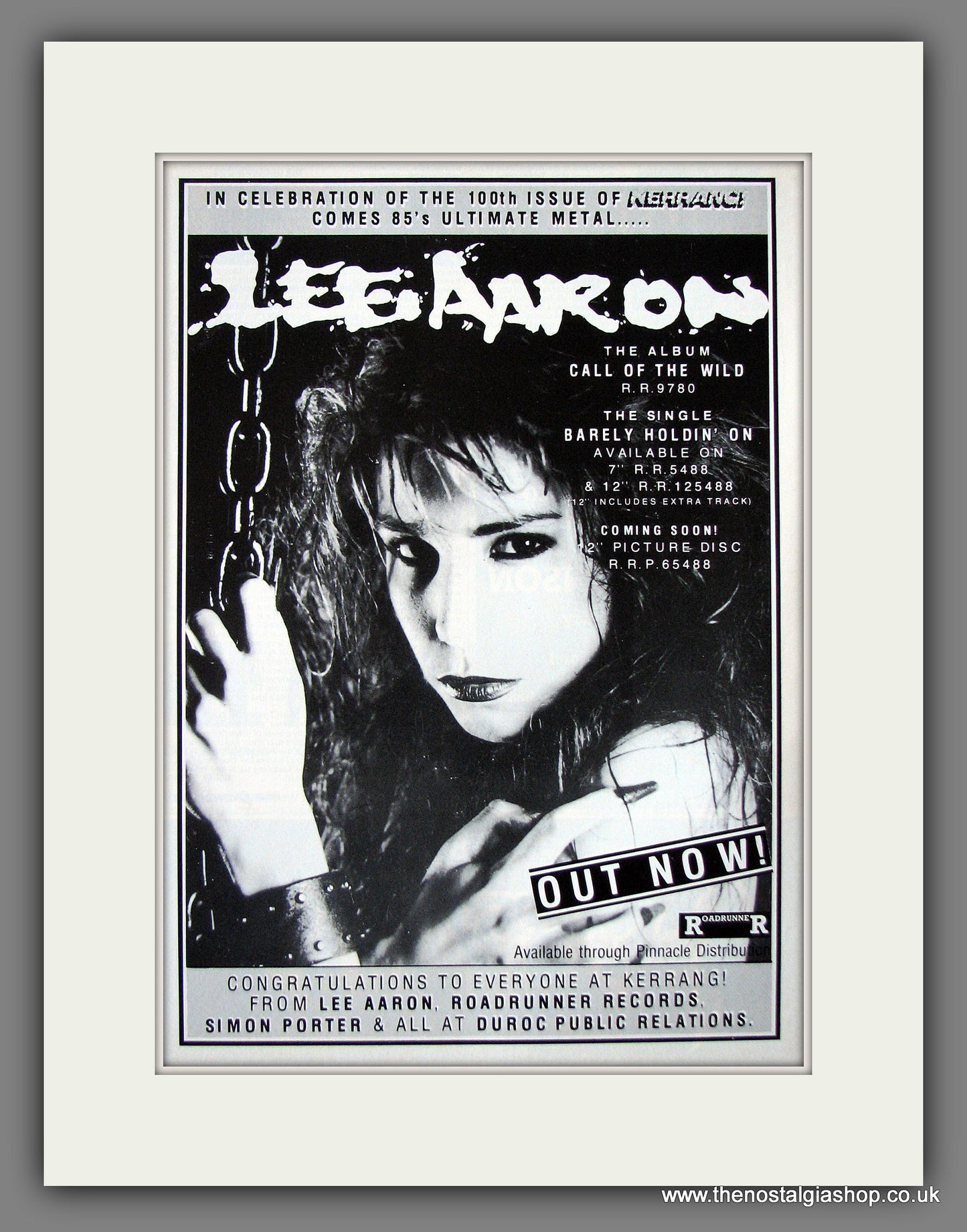 Lee Aaron Call Of The Wild. Original Vintage Advert 1985 (ref AD56041)