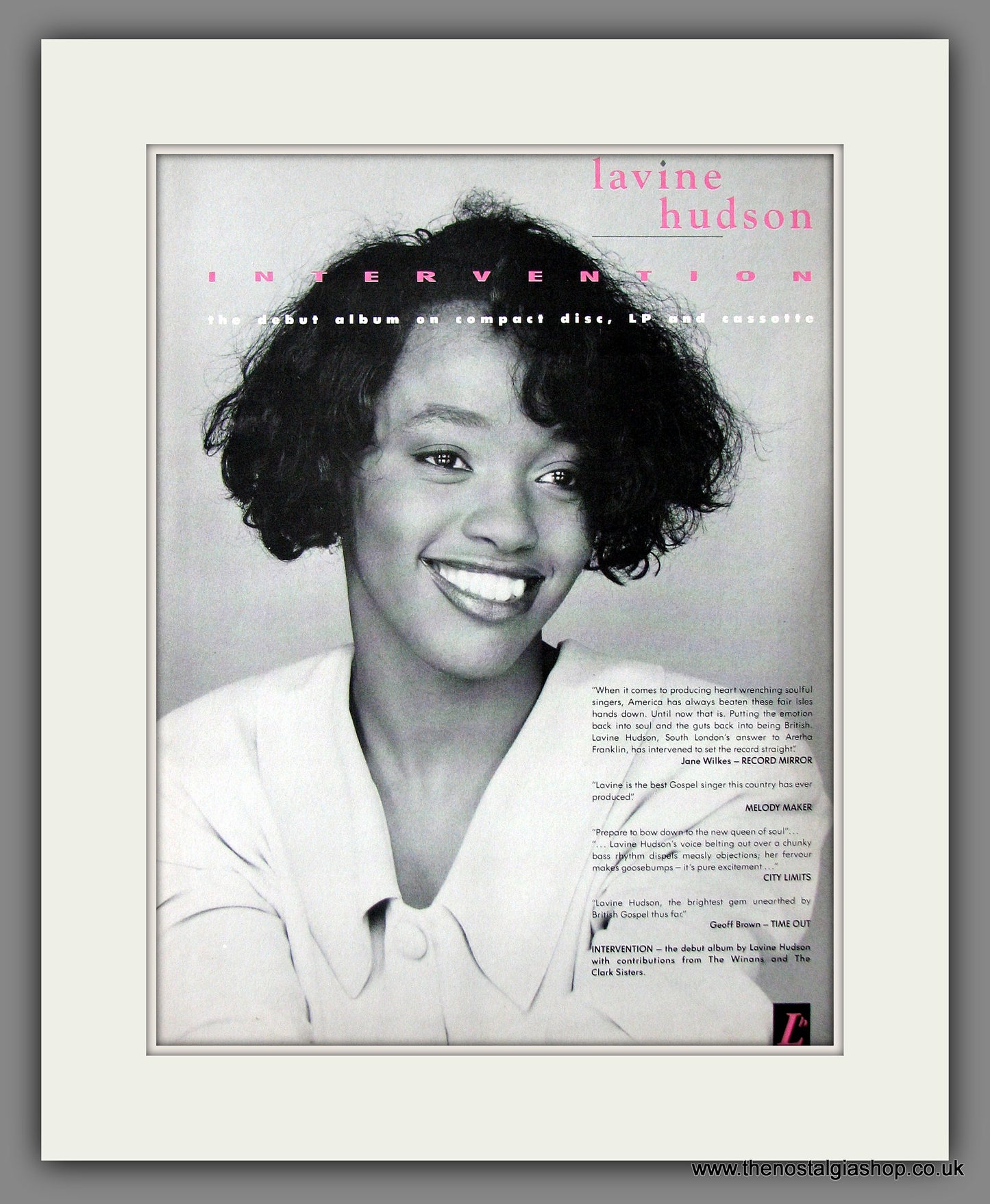 Lavine Hudson Intervention. Original Vintage Advert 1999 (ref AD56045)