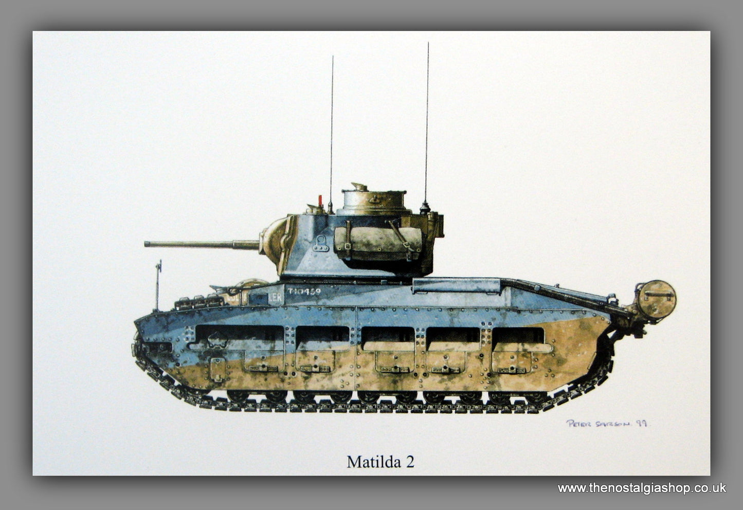 Matilda 2. British Tank. Mounted Print