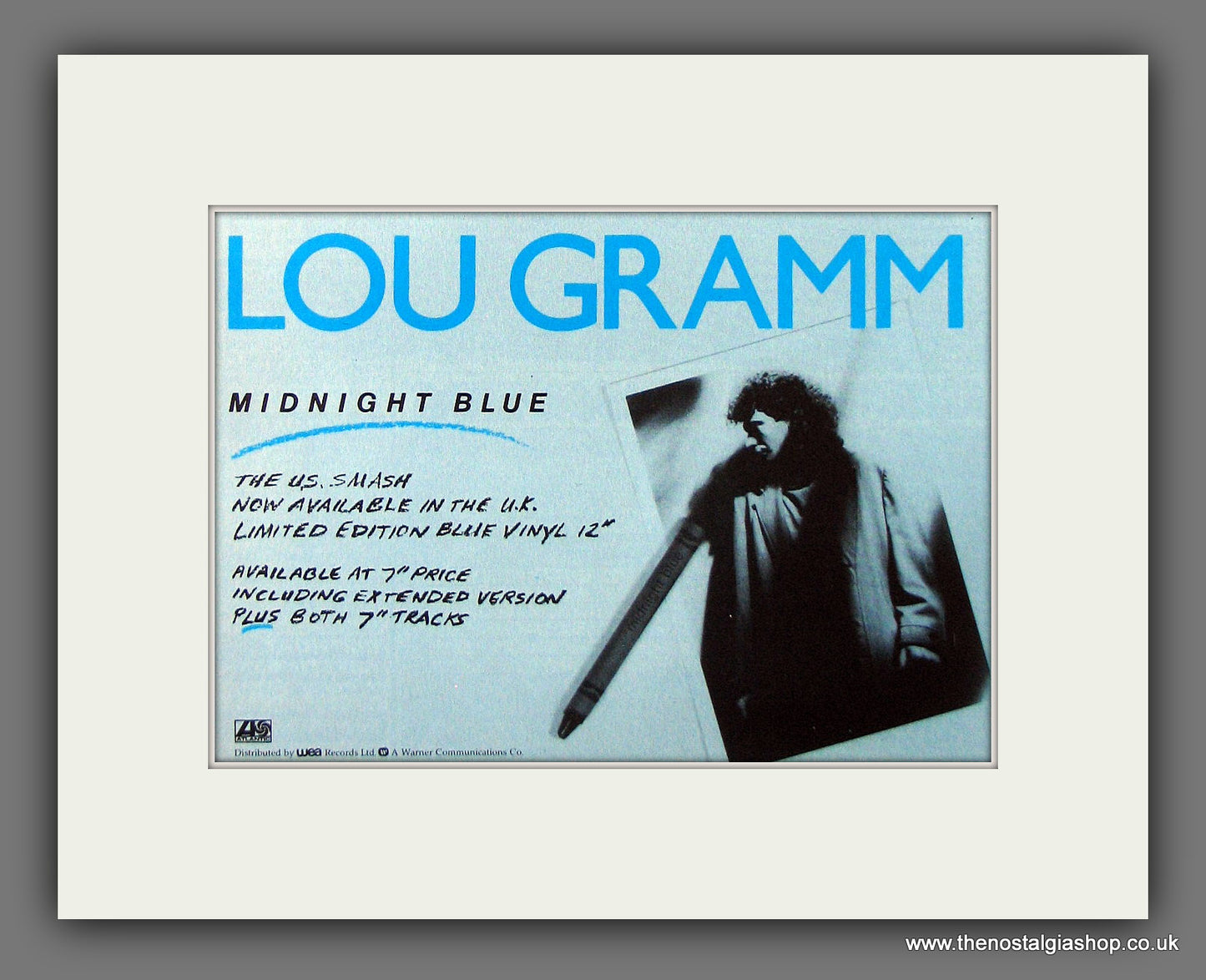 Lou Gramm Midnight Blue. Original Advert 1987 (ref AD56064)