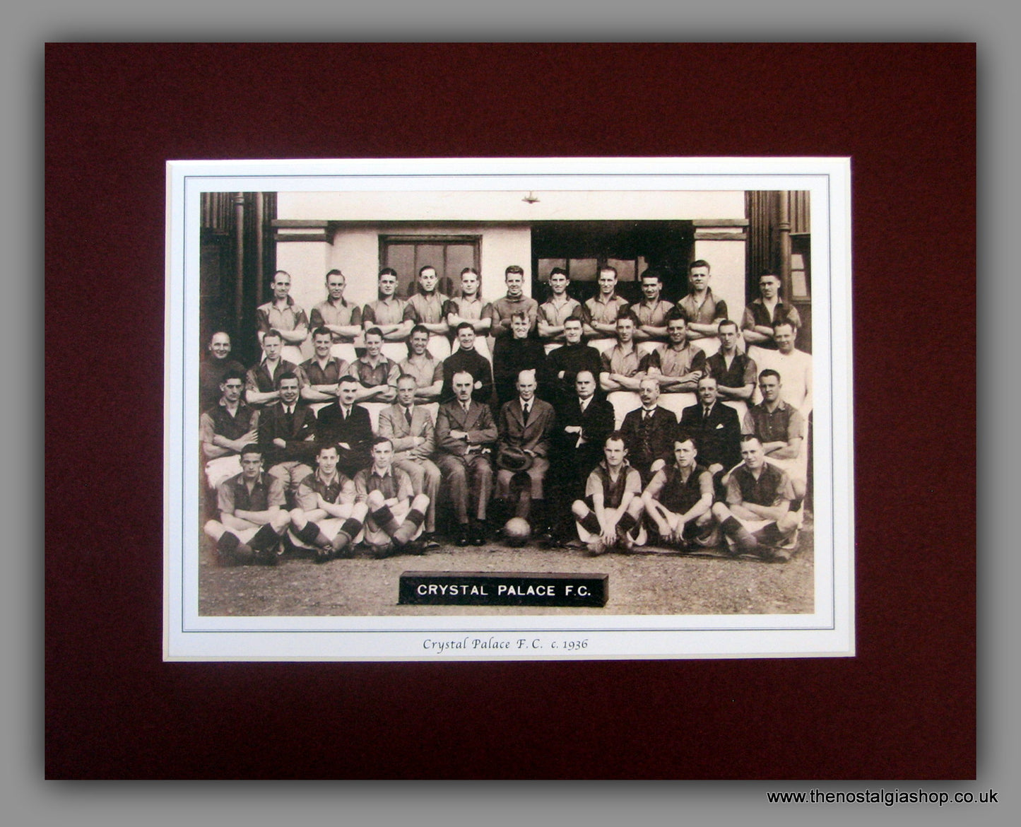 Crystal Palace F.C. 1936. Team Photo in Mount.