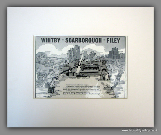 Whitby, Scarborough, Filey. 1975 Original Holiday Advert (M103)