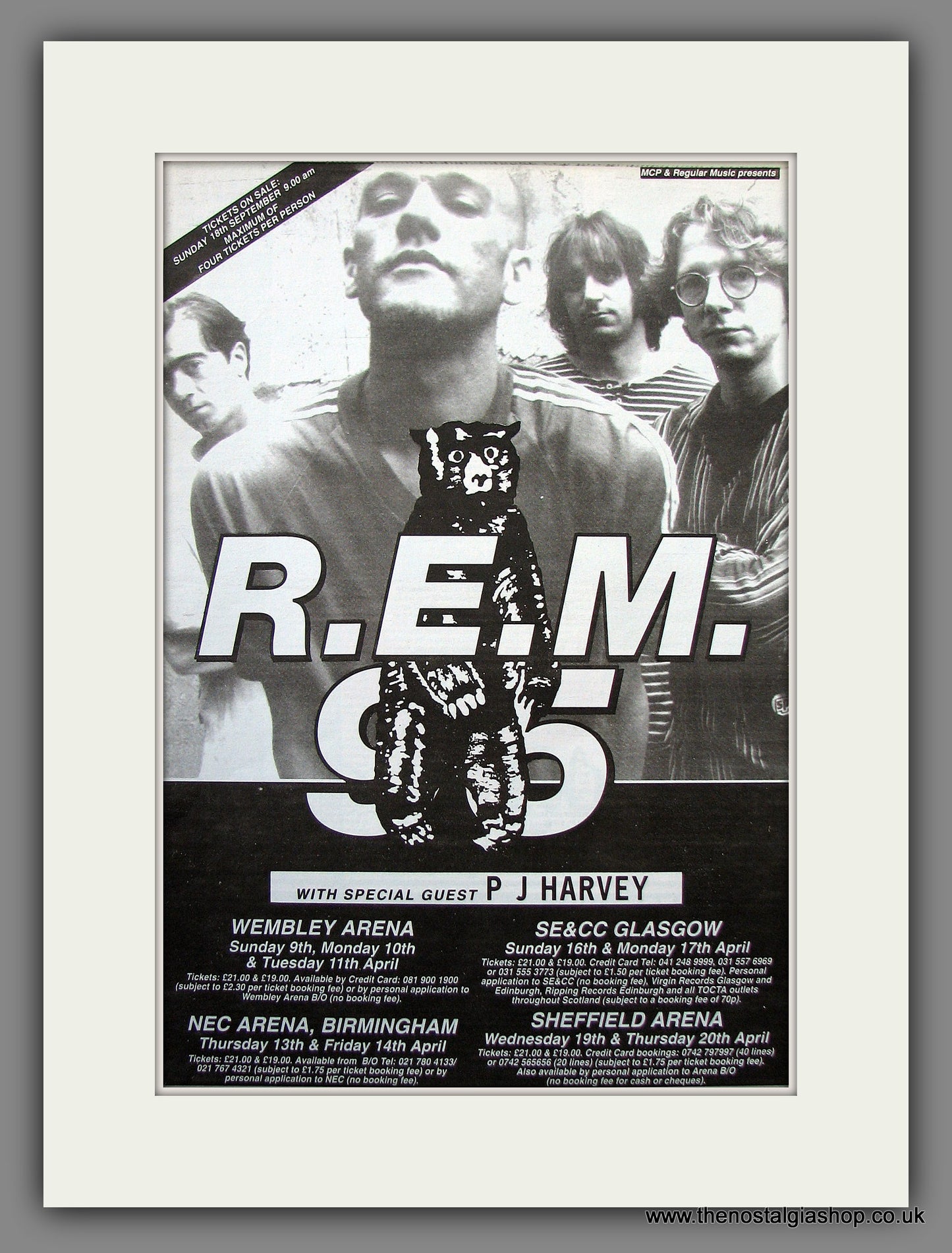 R.E.M Tour Dates. Original Advert 1994 (ref AD13736)