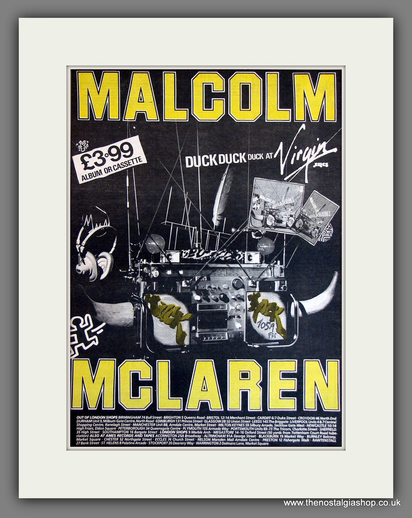 Malcolm McLaren Duck Rock. Original Advert 1983 (ref AD13752)