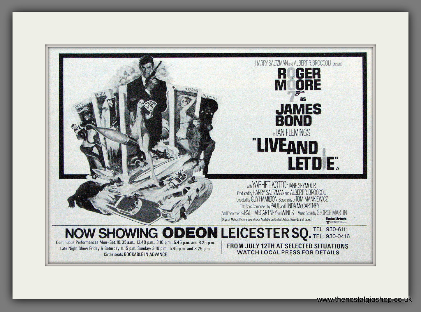 James Bond. Live And Let Die. 1973 Original Film Advert (ref AD56131)