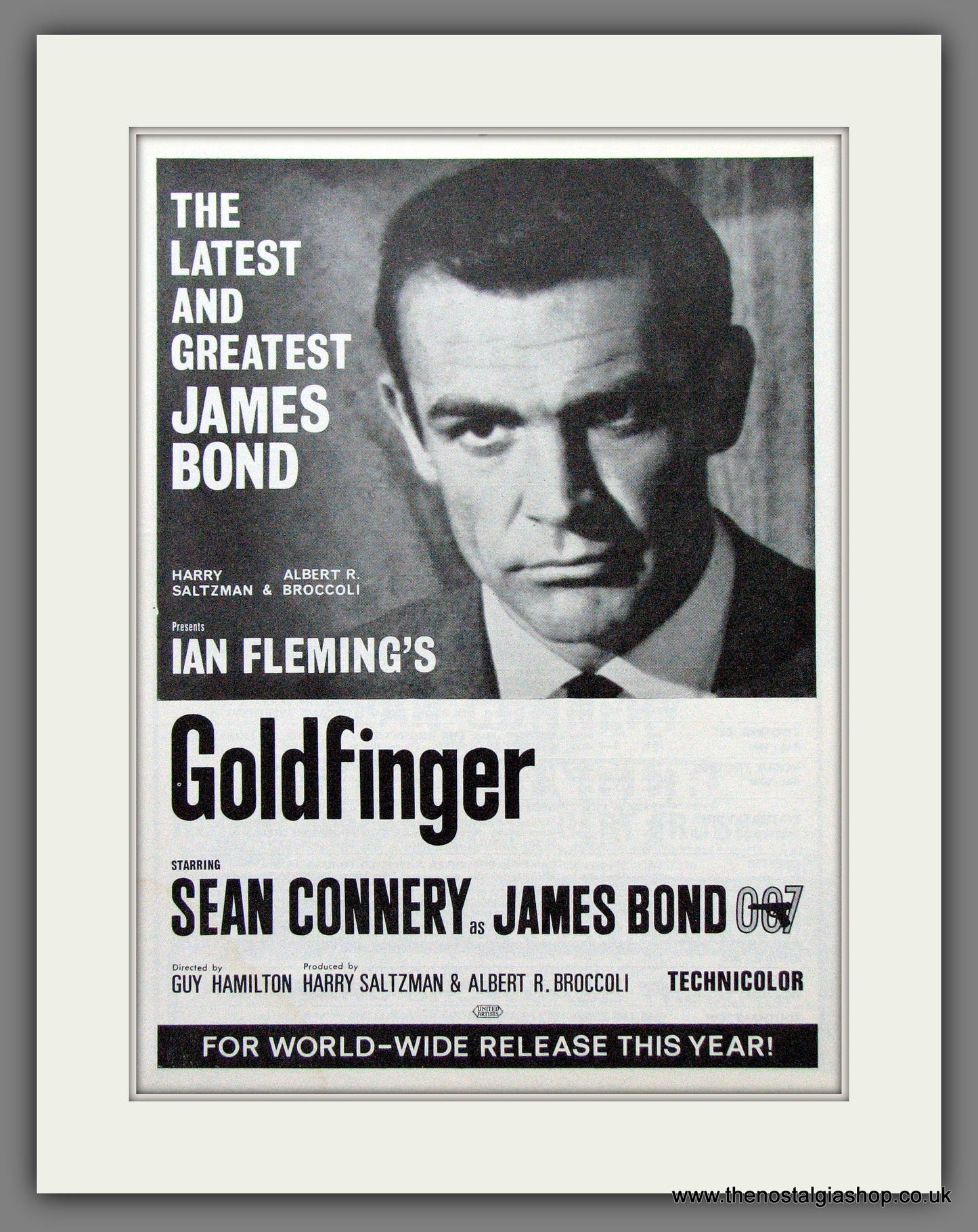 James Bond. Goldfinger. Original Advert 1964 (ref AD56137)