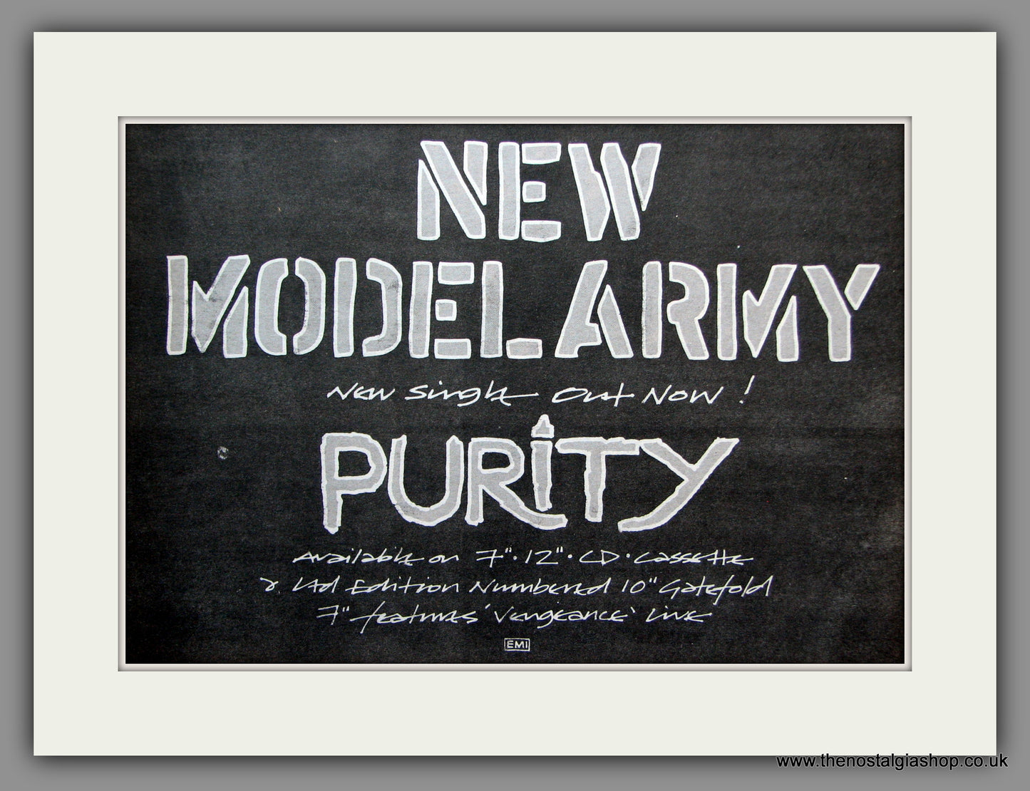 New Model Army. Purity. 1990 Original Advert (ref AD51353)