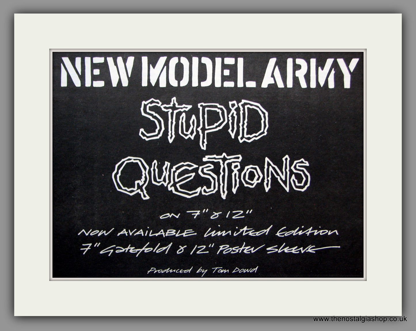 New Model Army. Stupid Questions. 1989 Original Advert (ref AD51354)
