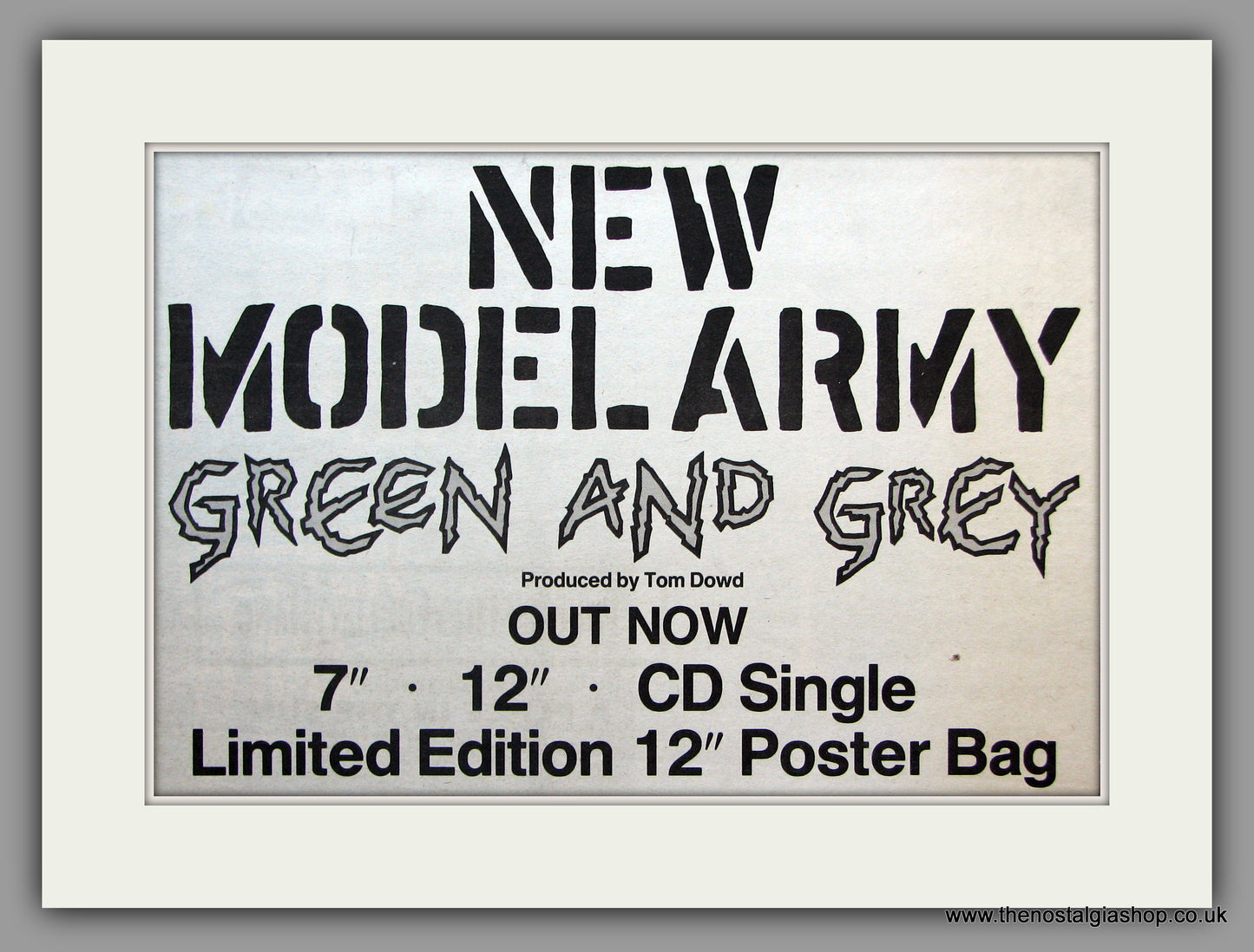 New Model Army. Green And Grey. 1989 Original Advert (ref AD51355)