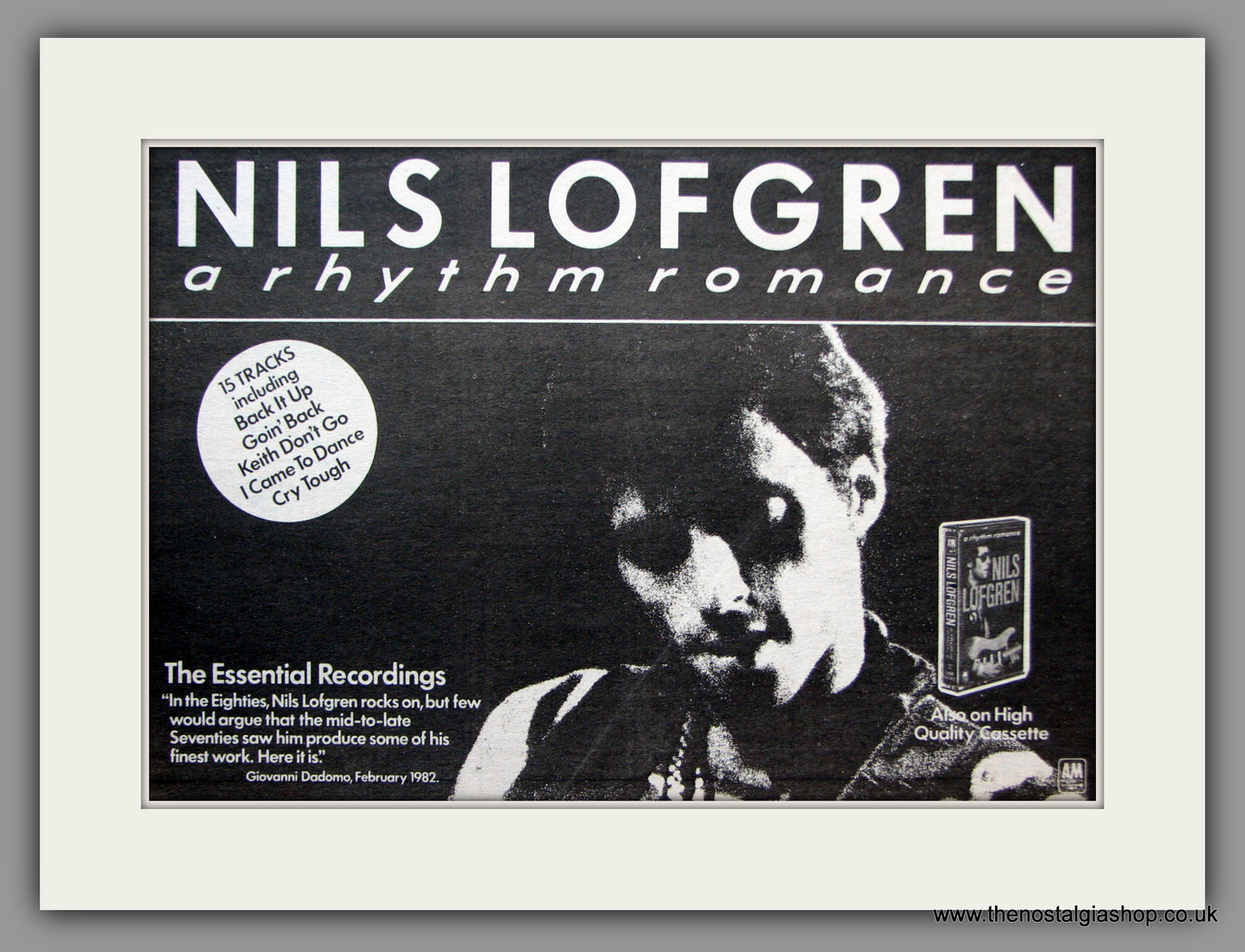 Nils Lofgren. A Rhythm Romance. 1982 Original Advert (ref AD51373)