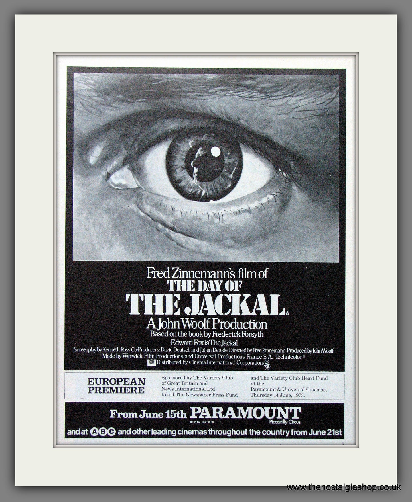 The Day Of The Jackal. 1973 Original advert (AD56158)