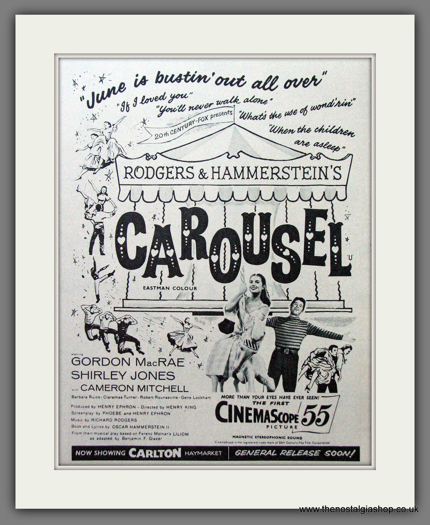 Carousel by Rogers & Hammerstein. Vintage Advert 1956 (ref AD56260)