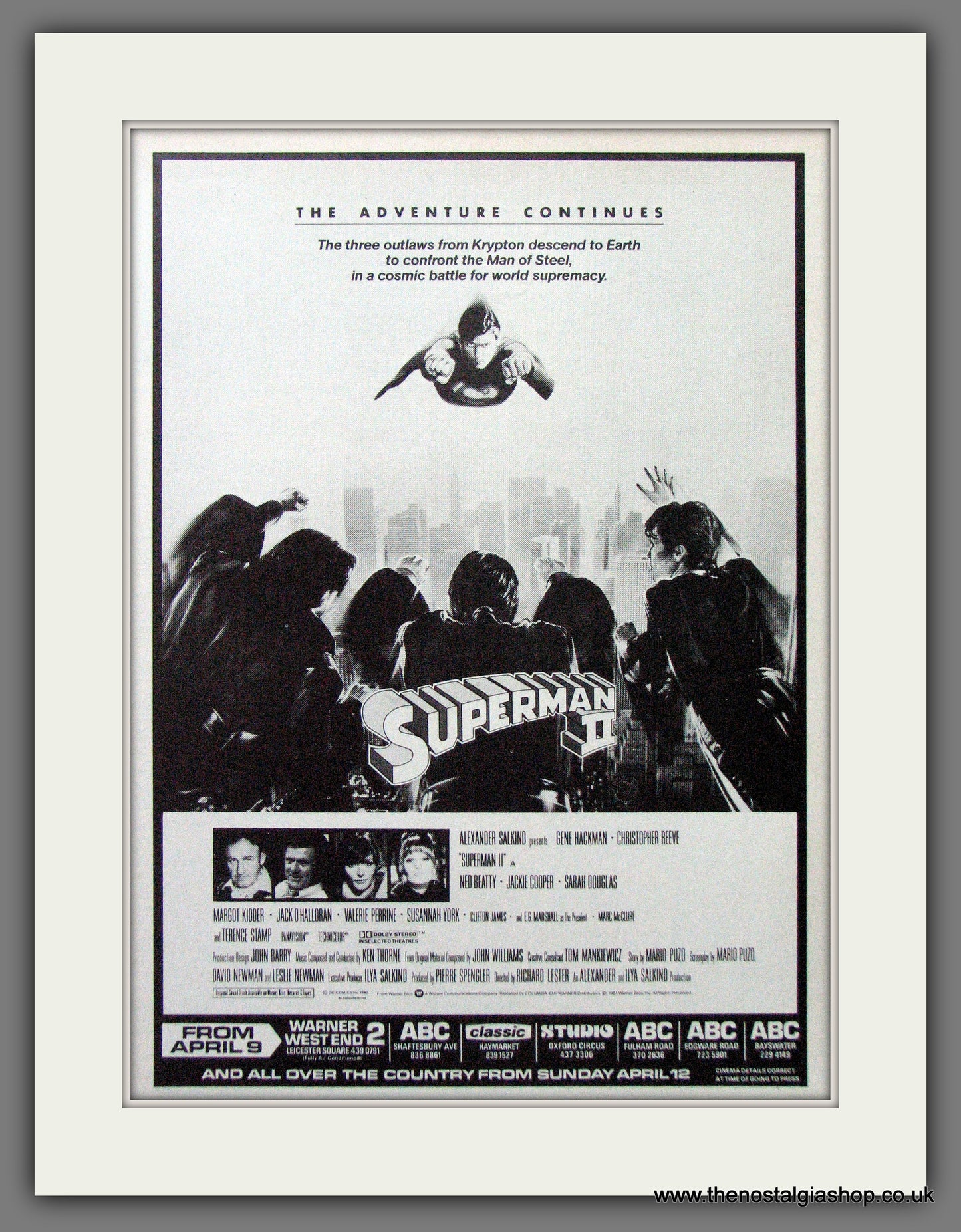 Superman II. Christopher Reeve. Vintage Advert 1981 (ref AD56301)
