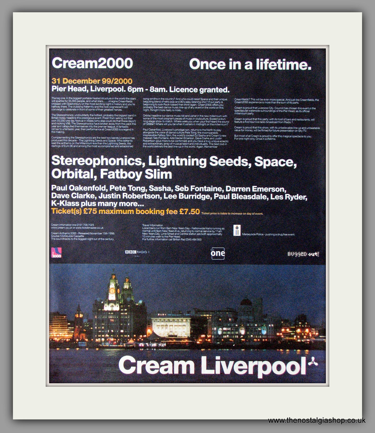 Cream 2000 Festival. Original Advert (ref AD11239)