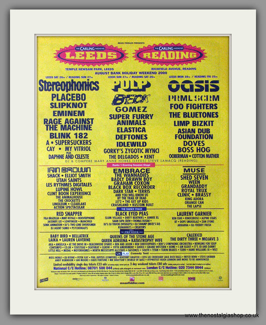 Leeds and Reading Festival 2000. Original Advert (ref AD11249)