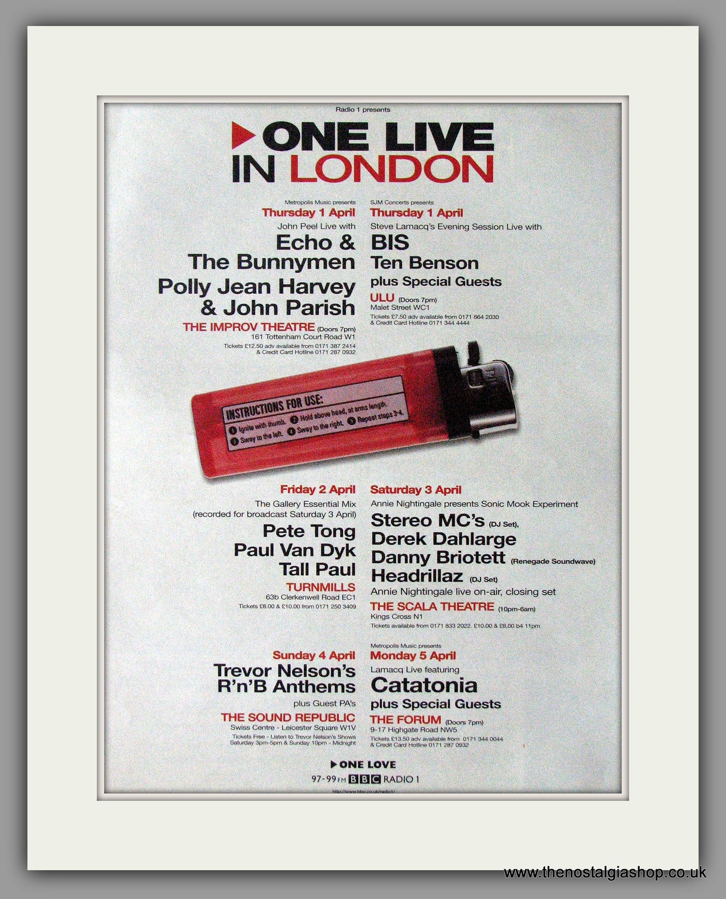 One Live In London. 1999 Original Advert (ref AD11252)