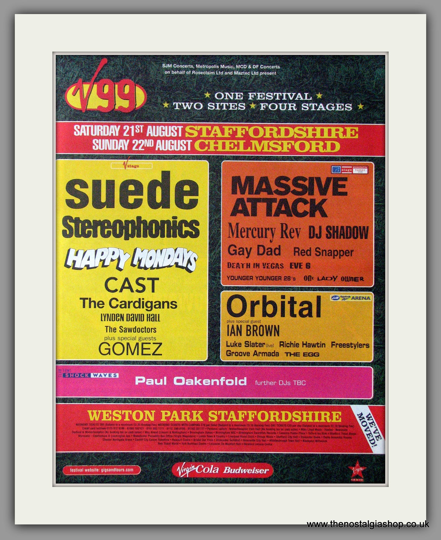 V99 Festival. Set of 2 Original Adverts (ref AD11258)