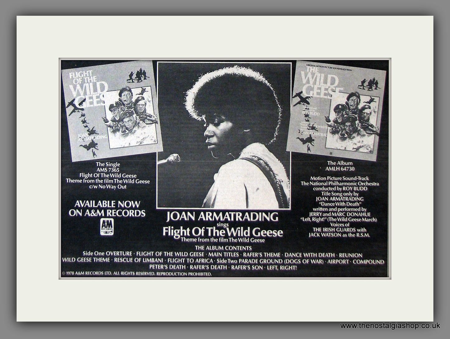 Joan Armatrading. Flight Of The Wild Geese. Original Advert 1978 (ref AD56234)