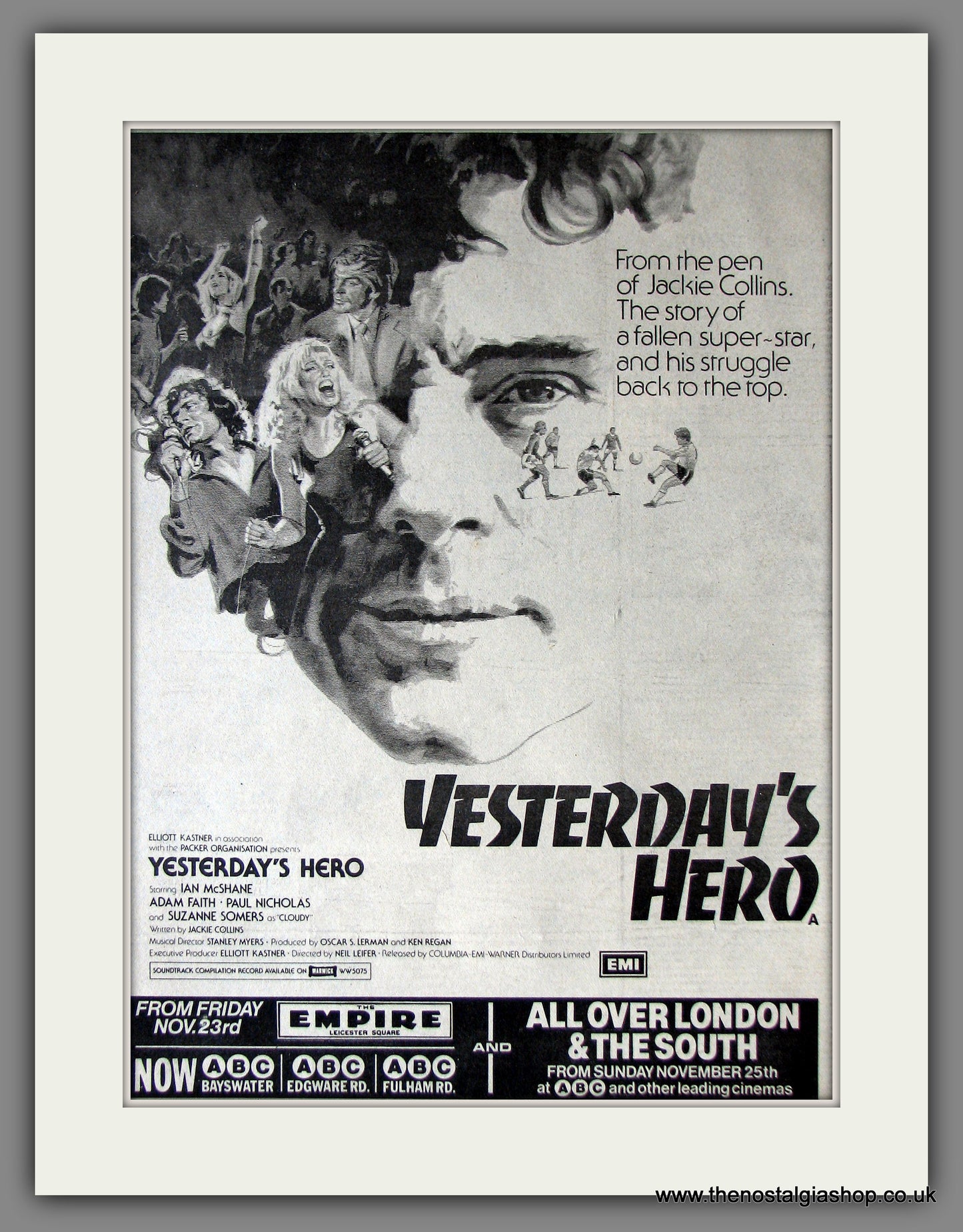 Yesterday's Hero. Ian McShane. Vintage Advert 1979 (ref AD13806)
