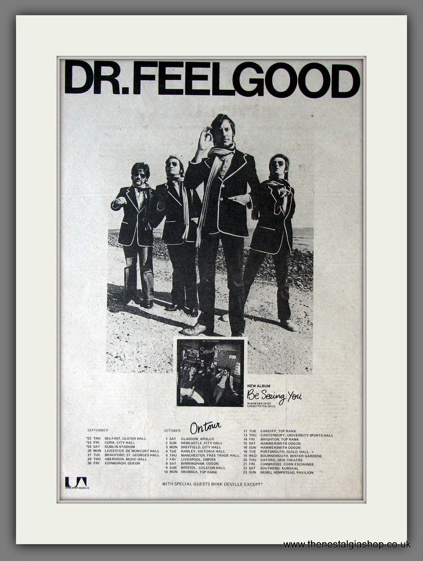 Dr. Feelgood. Be Seeing You..On Tour. Original Advert 1977 (ref AD13823)