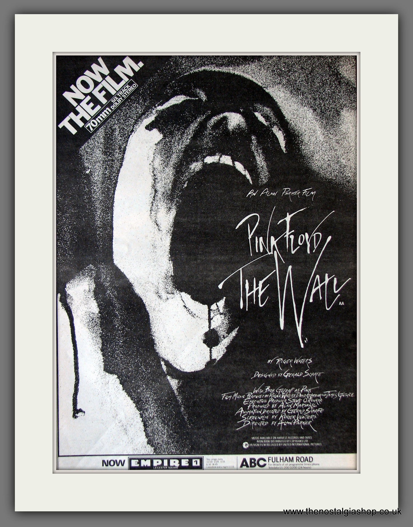 Pink Floyd. The Wall, Now On Film. Original Advert 1982 (ref AD13839)