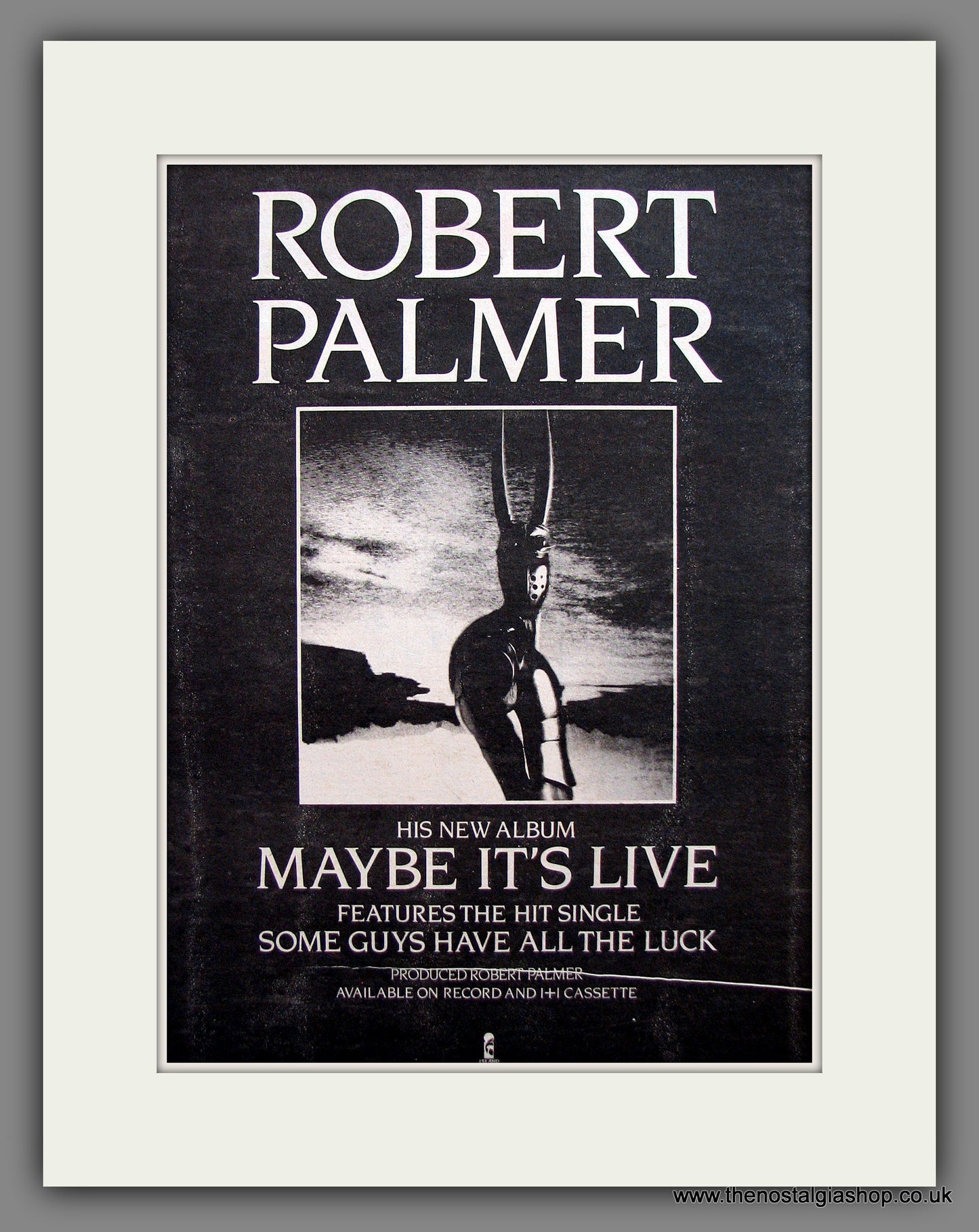 Robert Palmer. Maybe It's Live. Vintage Advert 1982 (ref AD13937)