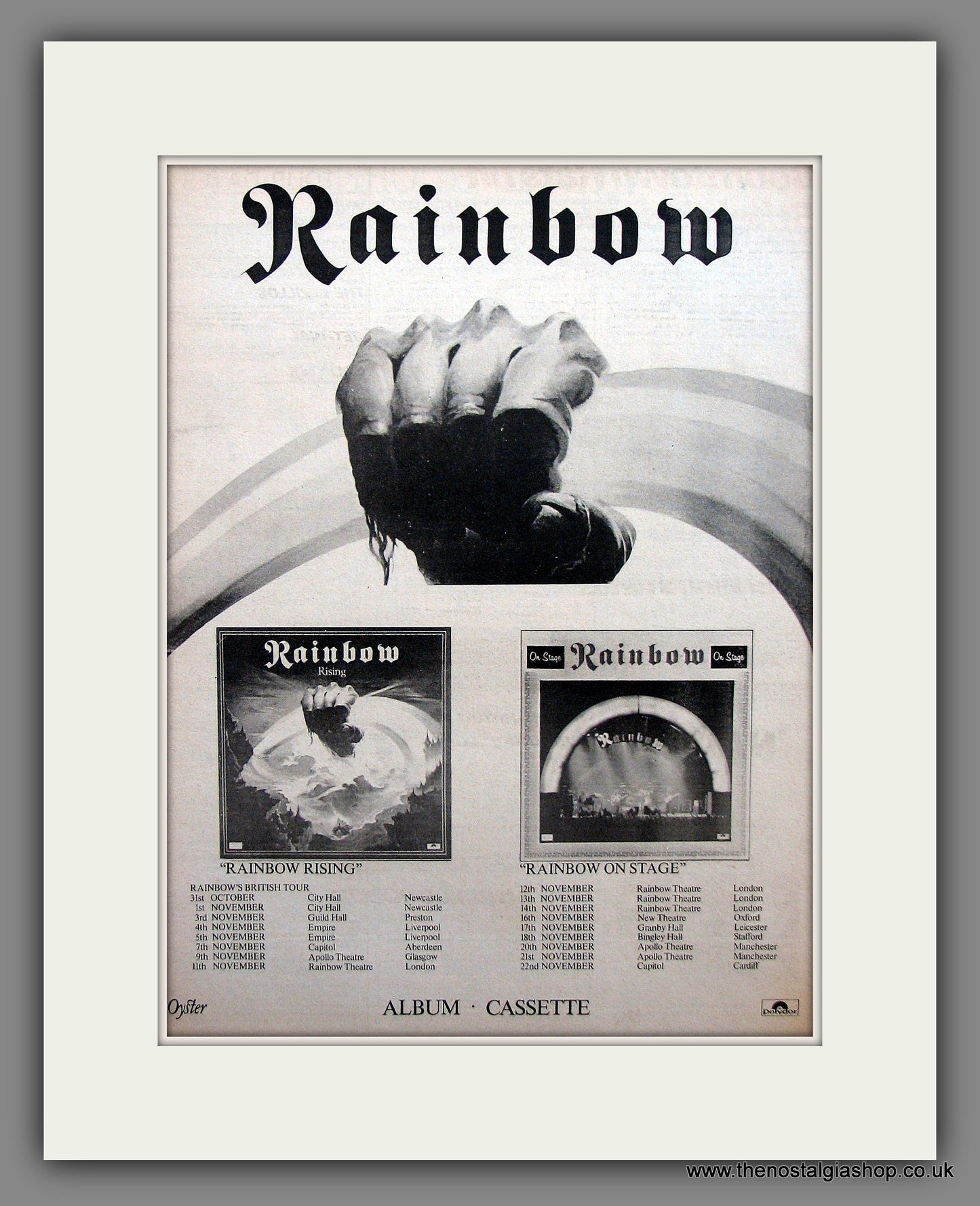 Rainbow Rising. Vintage Advert 1977 (ref AD13942)