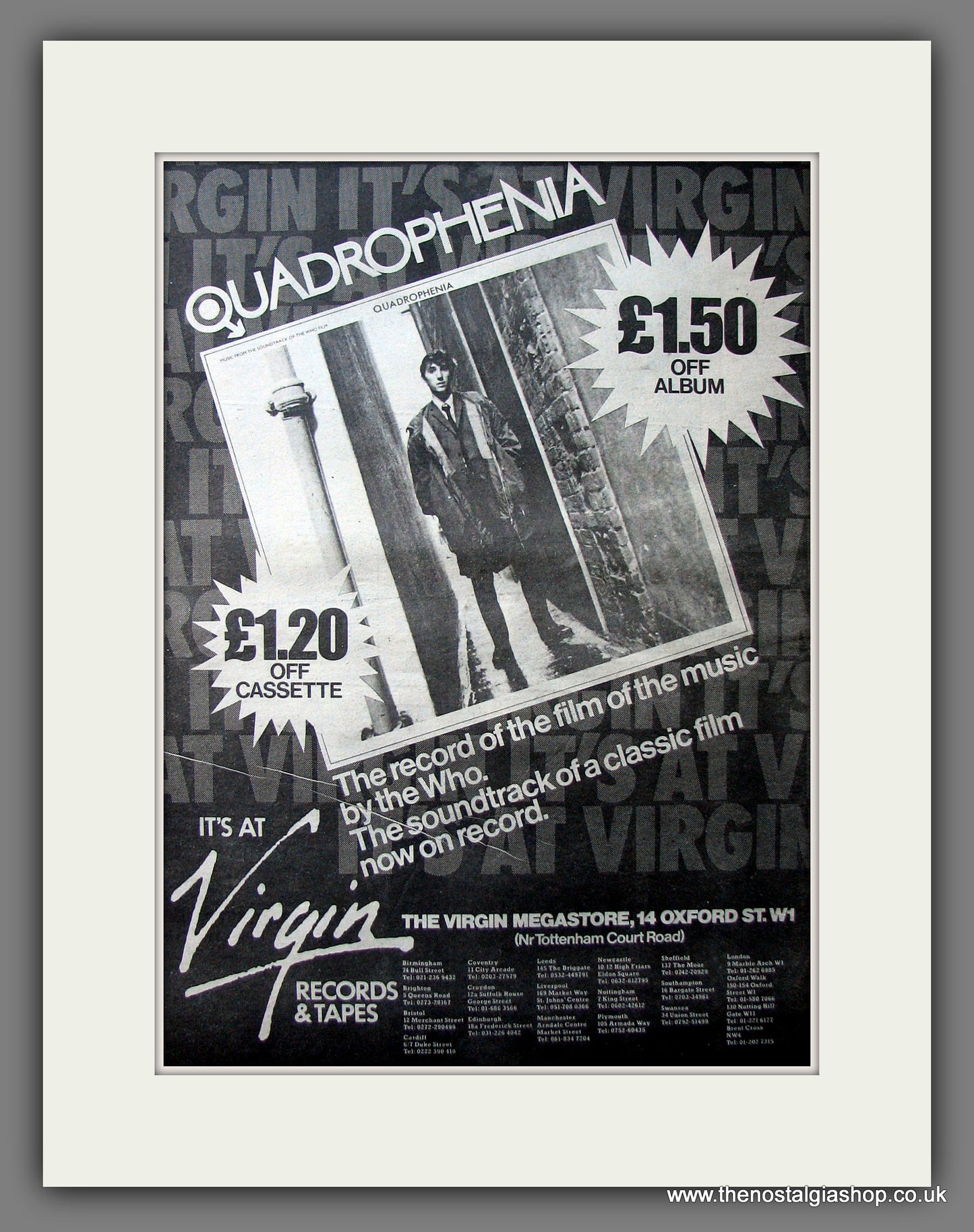 Quadrophenia Soundtrack. Vintage Advert 1979 (ref AD13958)