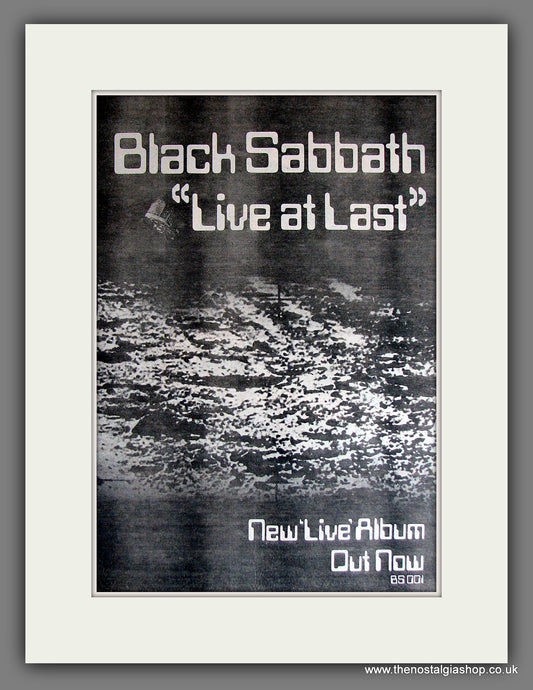 Black Sabbath. Live At Last. Vintage Advert 1980 (ref AD14013)