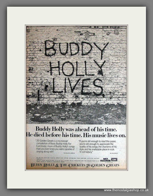 Buddy Holly Golden Greats. Vintage Advert 1978 (ref AD14032)