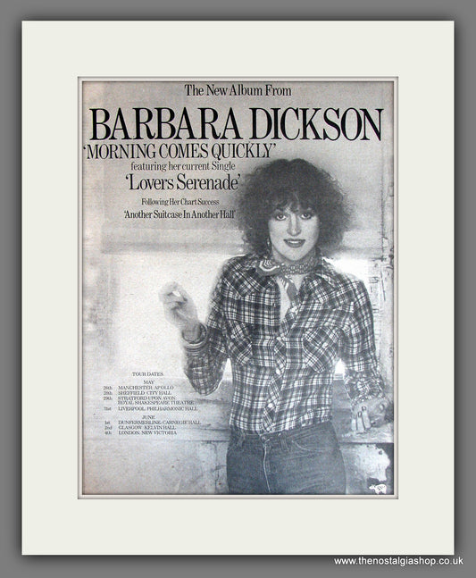Barbara Dickson Morning Comes Quickly. Vintage Advert 1977 (ref AD14041)