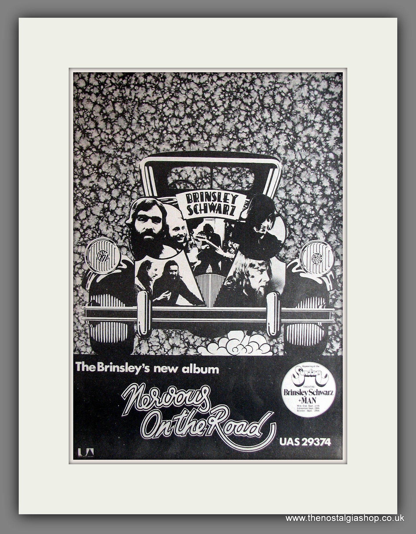 Brindsley Schwarz Nervous On The Road. Vintage Advert 1972 (ref AD14057)