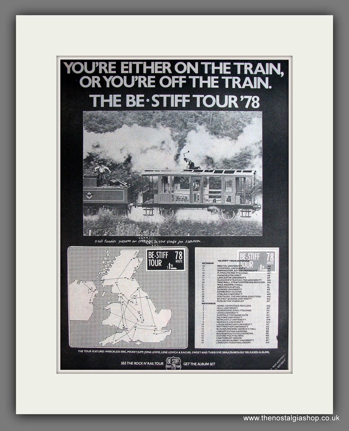 Be. Stiff Tour (The) Vintage Advert 1978 (ref AD14064)