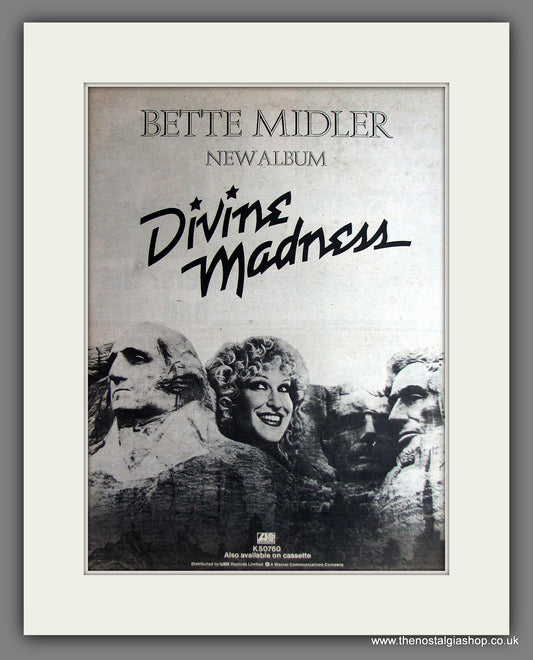 Bette Midler Divine Madness. Vintage Advert 1980 (ref AD14081)