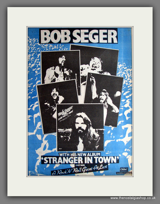 Bob Seger Stranger In Town. Vintage Advert 1978 (ref AD14096)