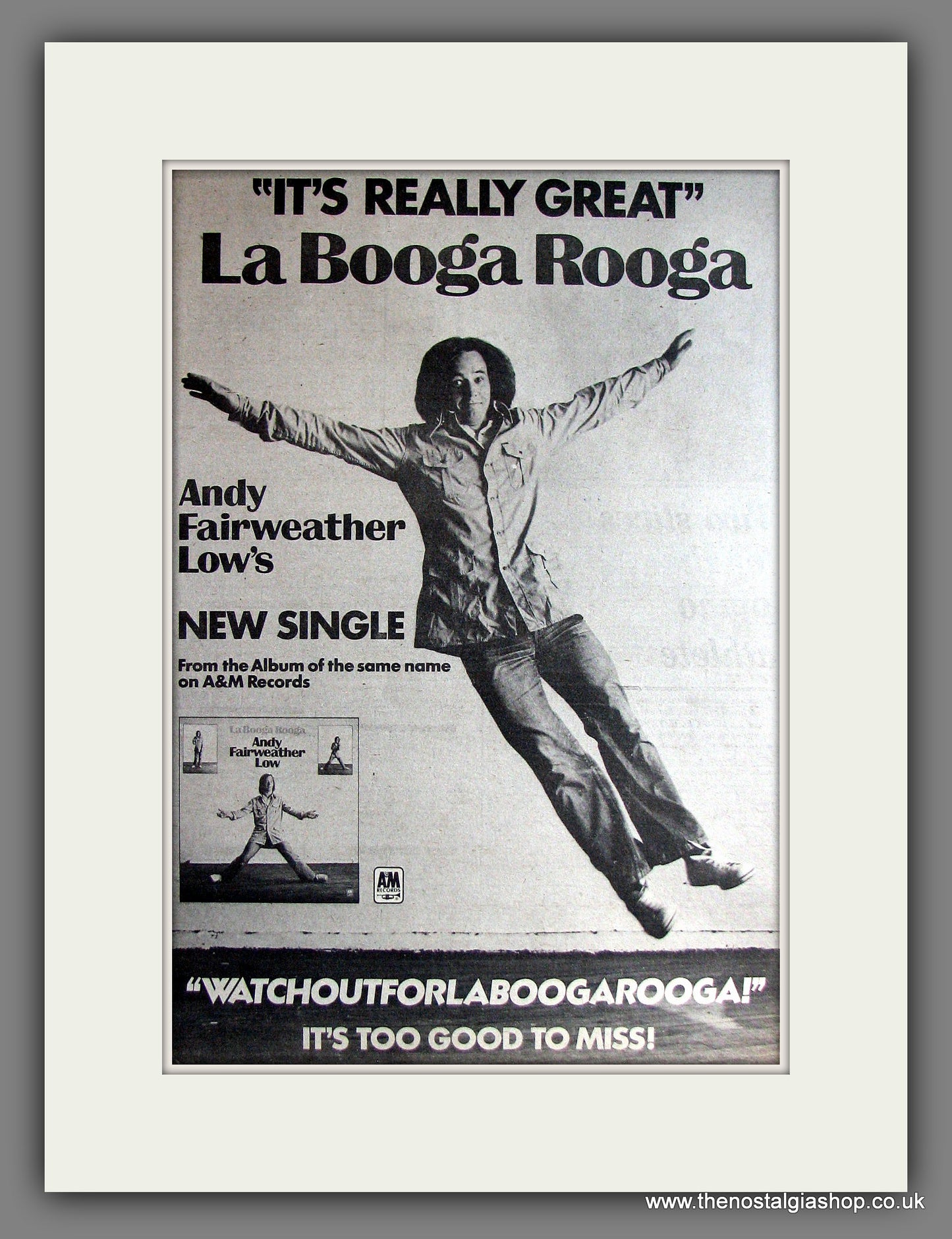 Andy Fairweather Low La Booga Rooga. Vintage Advert 1975 (ref AD14104)